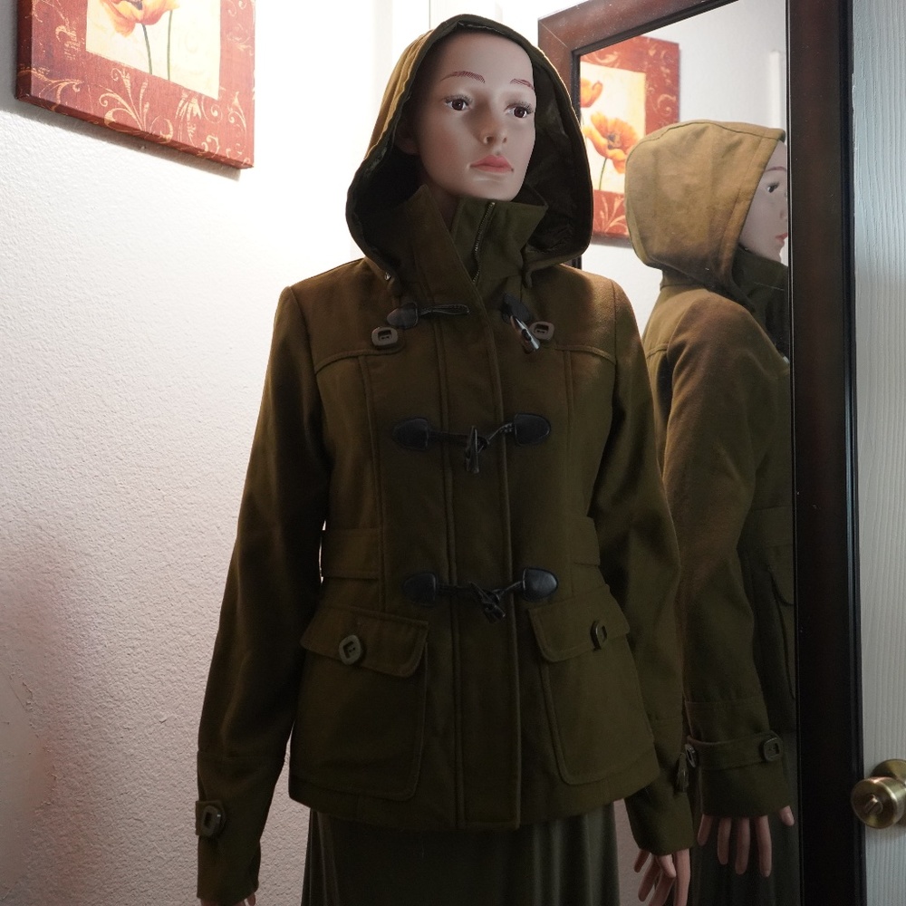 Celebrity Pink Army green coat
